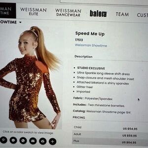 Weissman Sparkle Orange Dance Dress